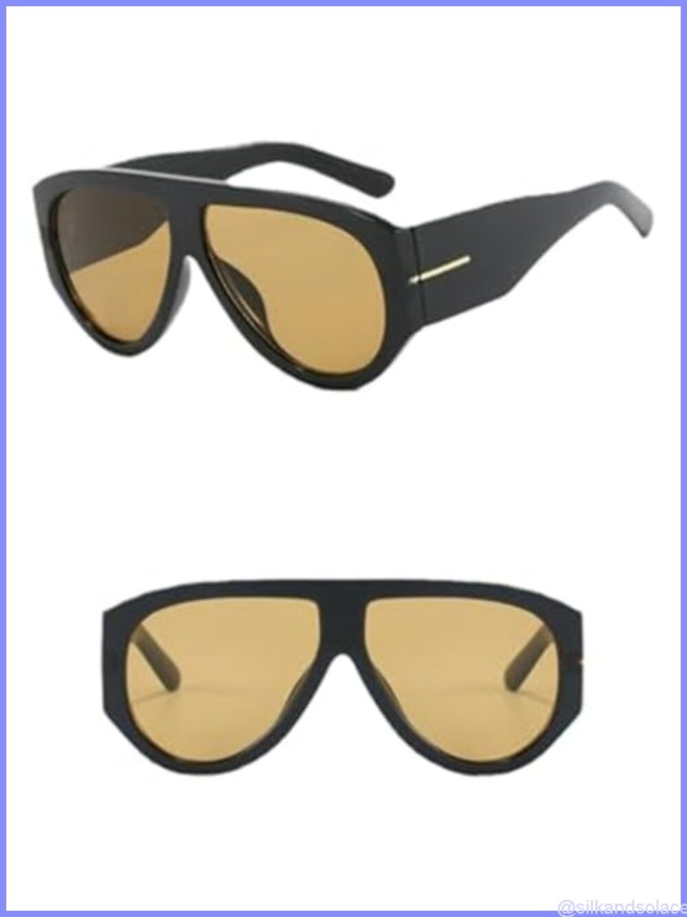 Retro Aviator Sunglasses for Women Rimless UV Protection